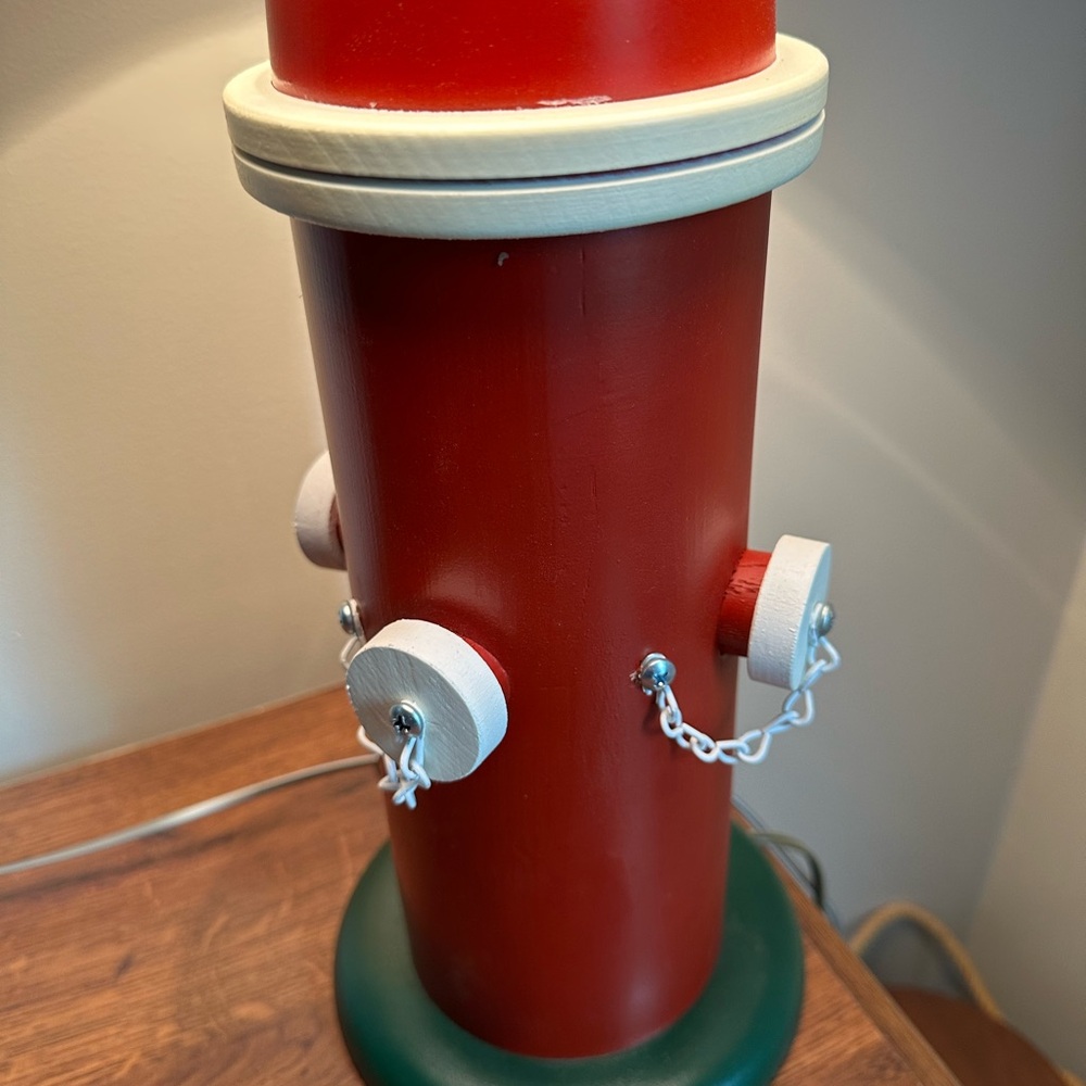 Fire Department Themed Red Lantern Lamp - Picture 7 of 7